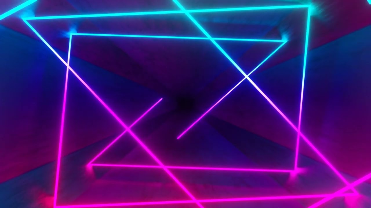 4K Neon Rays Moving and Bouncing in Hexagon Dark Tunnel | Animation Video 4K