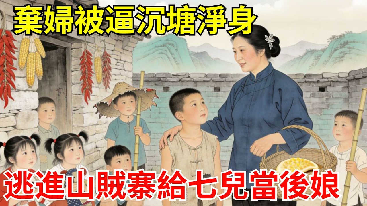 被休回村，族長要她沈塘淨身。她逃進山賊寨當後娘，養大七個孤兒。十年後官兵圍山，最小的兒子舉刀怒吼：誰敢動我娘，先殺我！#故事頻道#聽書#民間故事#說書#善有善報#爽文