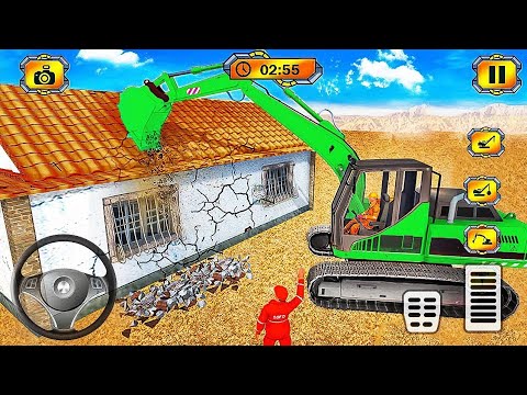 Kepçe Ev Yıkma İnşaat Oyunu - Direksiyonlu Kepçe Kamyon Simülatör Oyunu - Android Gameplay