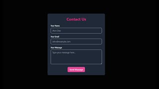 Contact Form Design || React || Vite || Tailwind CSS