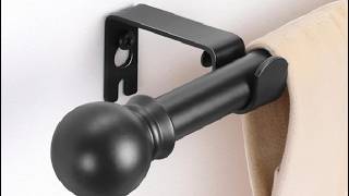 Download Lagu Black Curtain Rods for Windows, Decorative Drapery Rod Adjustable by Splicing Review MP3