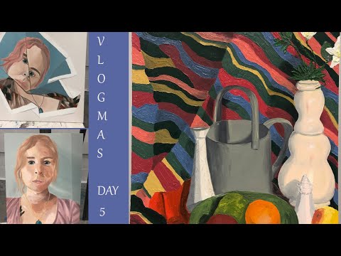 Vlogmas Day 5 - Join Me at My Final Painting 1 Critique and Exploring the Hand & I Exhibition