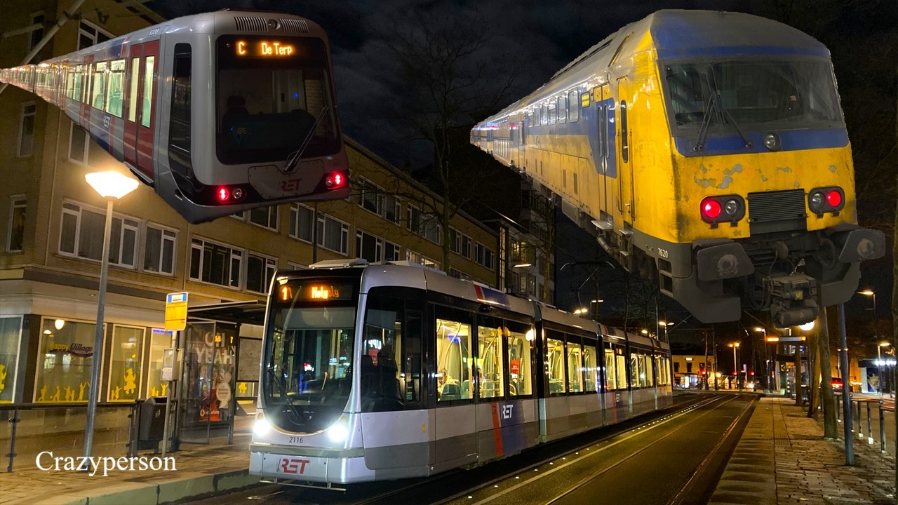 Trein Tram Metro in Schiedam (2026) - NS en RET Rotterdam