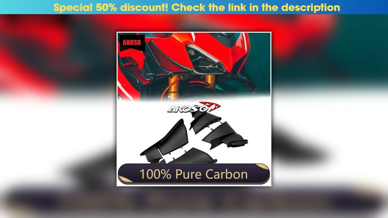 Today Only Full 3K Carbon Fiber Wing Motorcycle Body Side Winglet Fairings Kits Winglets kit For Du