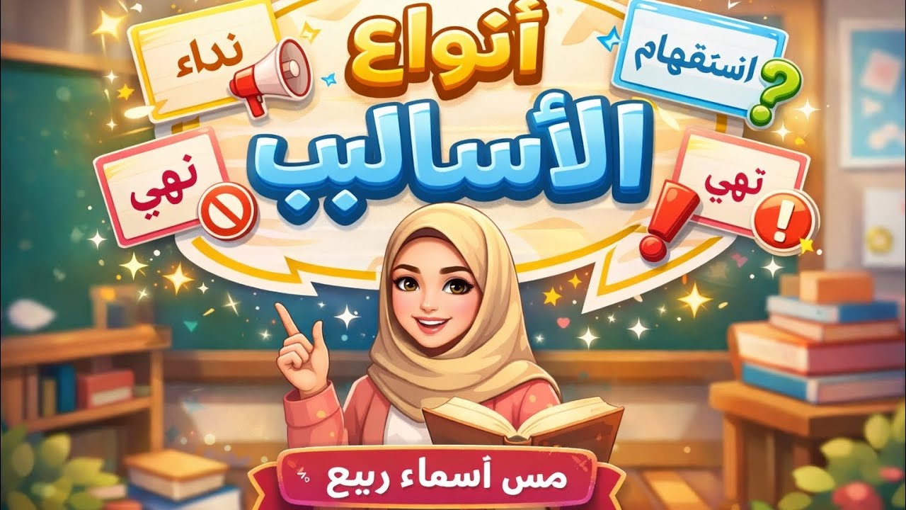 أنواع الأساليب في اللغة العربية بسهولة | أسلوب النهي والاستفهام والنداء والتعجب ✨📚