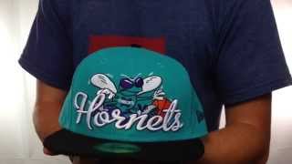 Hornets 'SCRIPT-PUNCH' Teal-Black Fitted Hat by New Era