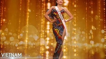 Ngọc Châu diễn EG với Lotus walk tại Miss Universe