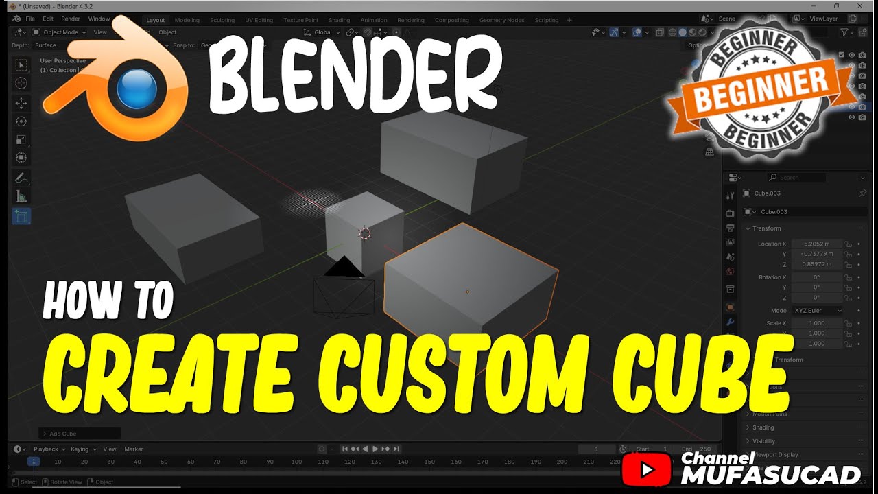 Blender How To Create Custom Cube - YouTube