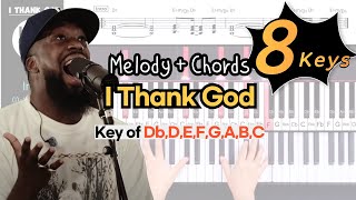 I Thank God | TRIBL | Key of Db, D, E, F, G, AㅣPiano coverㅣWorship Piano Tutorials