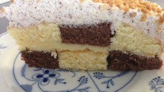 Schachbrett Torte So Geht S Mit Leckerem Biskuit Und Schneller Creme Youtube 