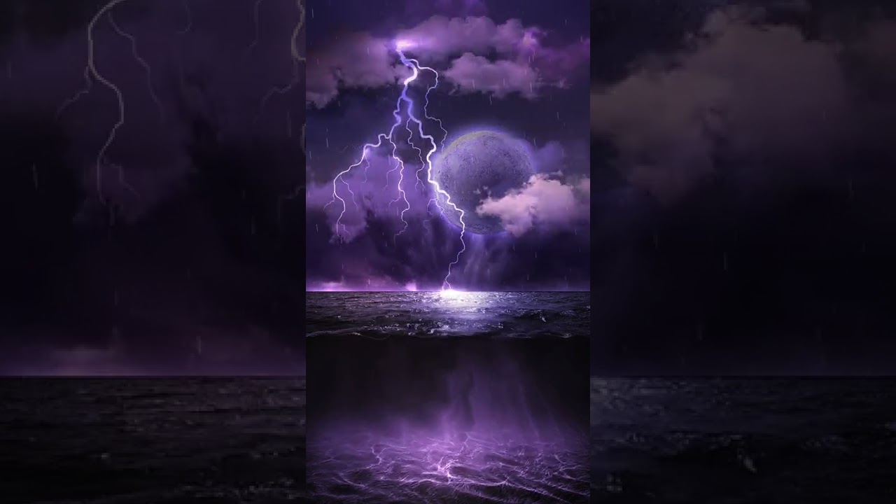 Purple Ocean Thunder Storm