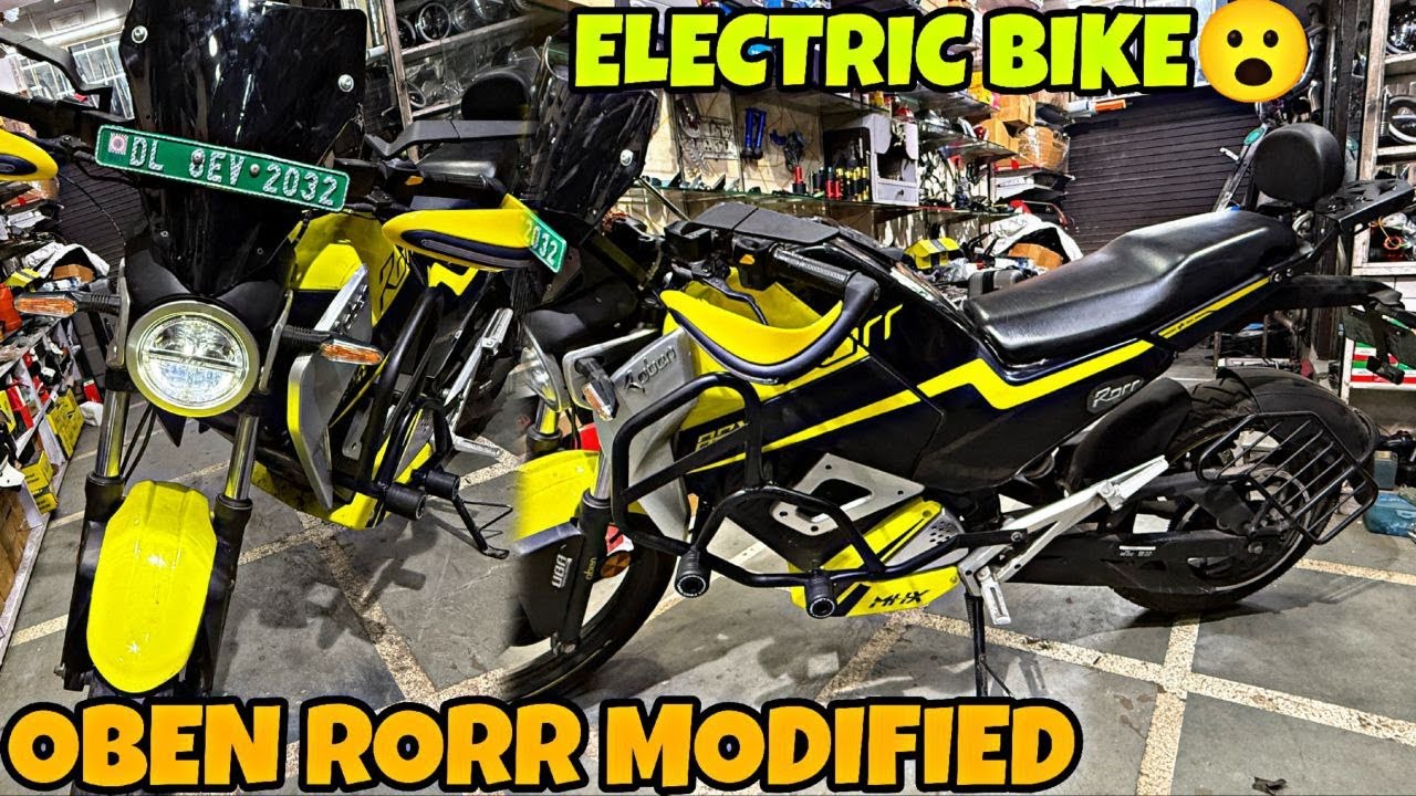 Pehli baar kri ELECTRIC bike OBEN RORR Modified | Crash Guard | TopRack ...