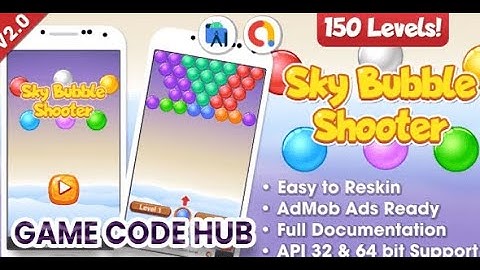 Sky Bubble Shooter Game Android Studio Project with AdMob Ads + Ready to Publish Free Download