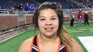 Watch Brighton’s Sabrina Nauss win first girls wrestling tournament match at Ford Field