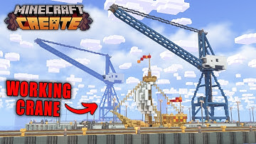 I Built WORKING Dockyard Cranes In Minecraft Create Mod