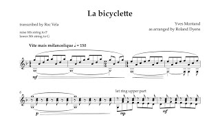 La bicyclette (Yves Montand, as arranged by Roland Dyens) - Sheet music transcription