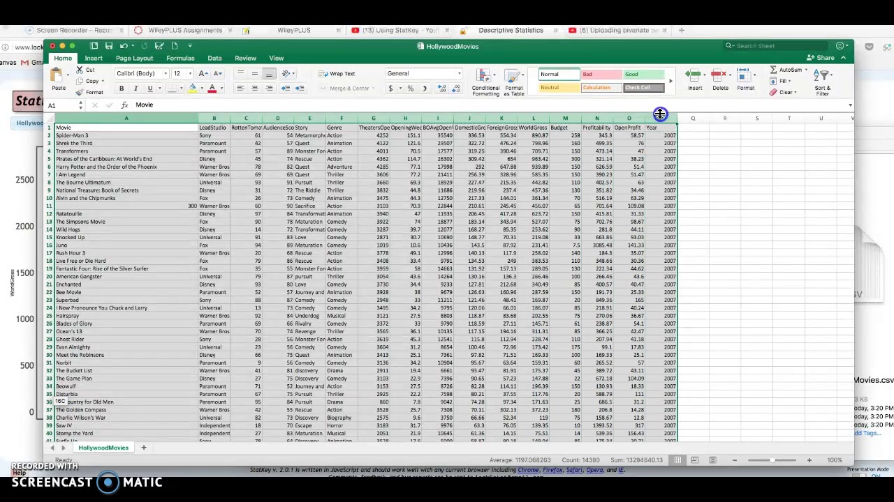 Ch 2.6 #222 Part 2 - Sorting Data in a Spreadsheet - YouTube