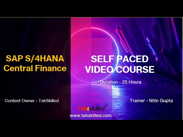 SAP Central Finance Self Paced Course