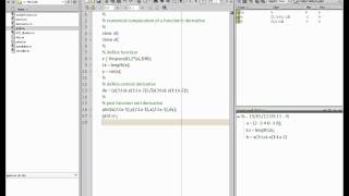 Matlab:: Numerical Computations: derivative (in Hebrew)