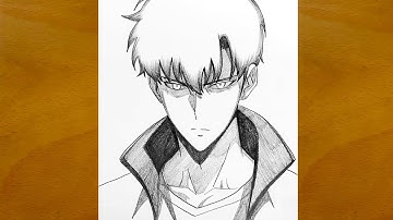 How to Draw Sung Jinwoo Step by Step || Solo Leveling Sketch || Easy Anime Drawing