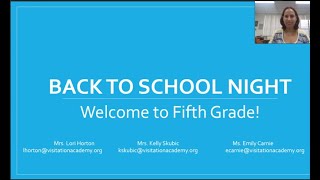 5th Grade Back to School Night