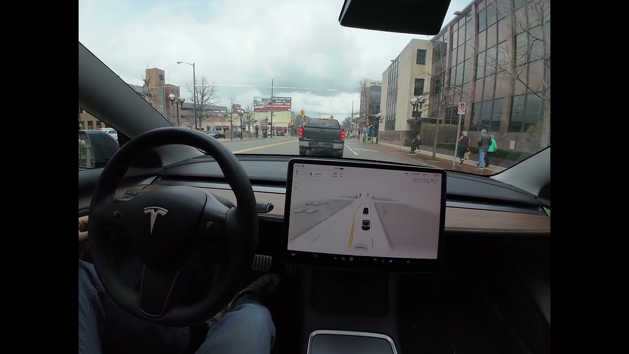 Full Self Driving Beta through Ann Arbor & Interstate | FSD Beta Vlog