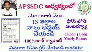 Mega Job Mela Drive Andhra Pradesh 2021||APSSDC Latest Job Mela In Ap|| Andhra Pradesh Latest Jobs||