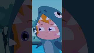 Five Hungry Sharks #trending #viral #shorts #ytshorts #cartoon #kidsvideos