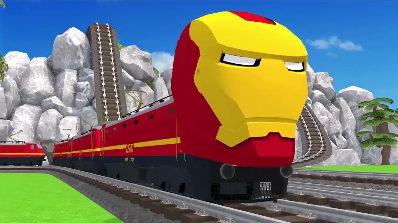 【踏切アニメ】あぶない電車 Rail gadi aa gayi chuk chuk chuk rail gadi rang birangi ...