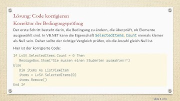 Wie man ein ListView-Element in VB.NET richtig löscht