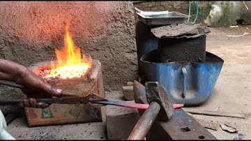 Turning a Rusty Bearing into Shiny Razor Sharpe Blade Hunter Knife #Rajputknives