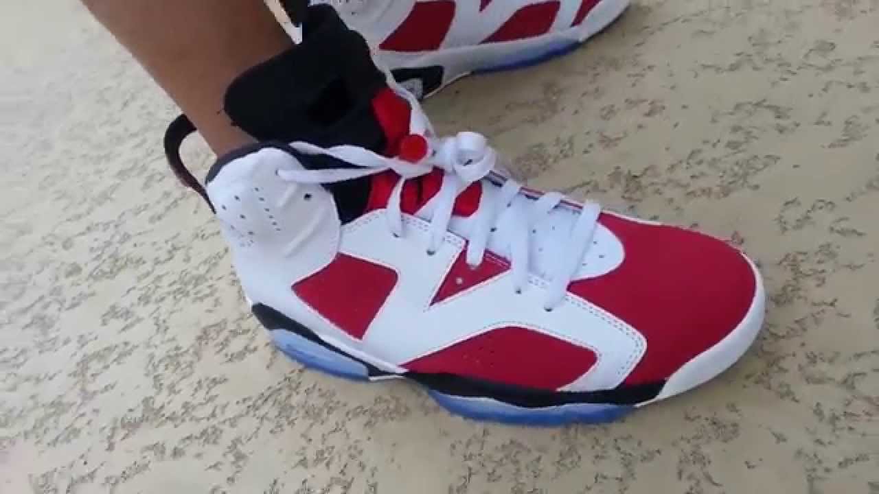 Authentic 2014 Air Jordan 6 Carmine On-foot Review @ Iamkickz.com - YouTube