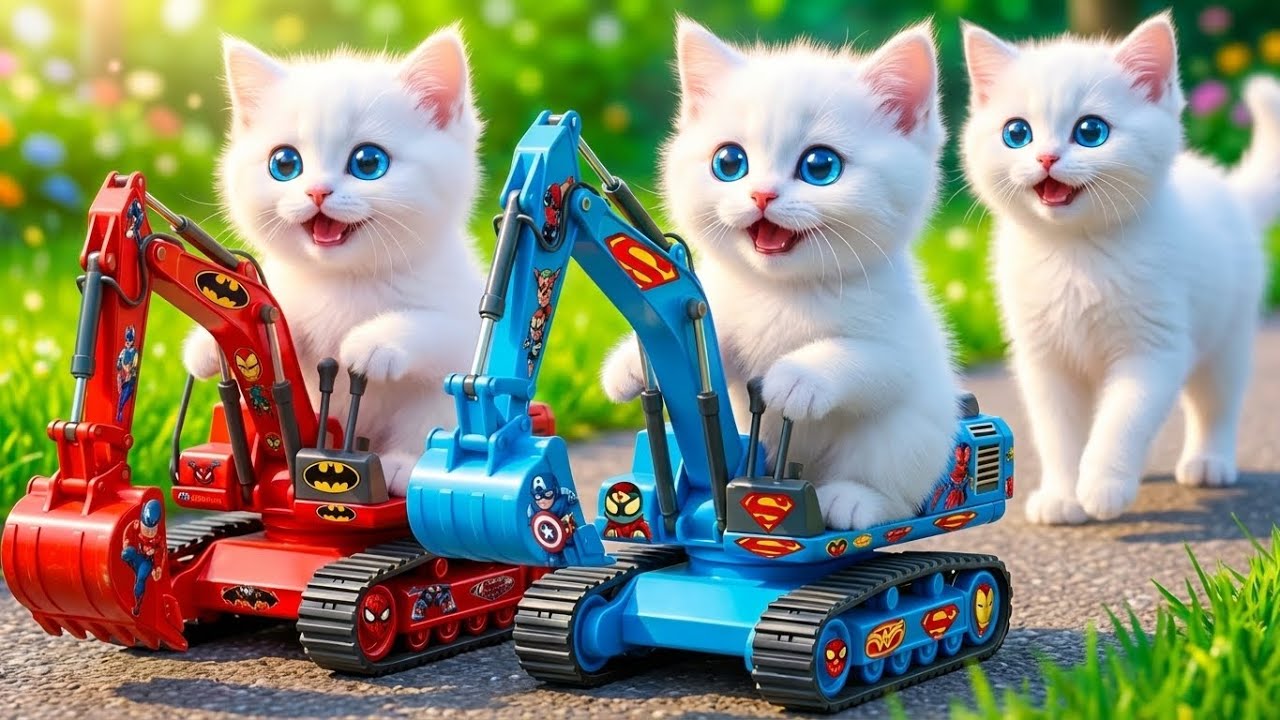 Mama Cat Trims Fur on the Farm and Makes Tiger Hat For Kittens At