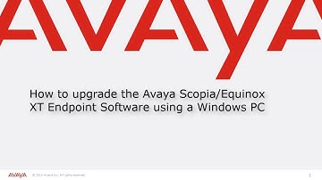 How to upgrade the Avaya Scopia/Equinox XT Endpoint Software using a Windows PC