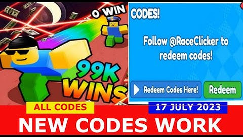 *NEW UPDATE CODES* [BANK TRACK] Race Clicker ROBLOX | ALL CODES | 17 JULY 2023