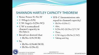 Digital communication lecture17 Shannon Hartley Capacity Theorem, M ary signalling Error performance