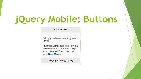 jQuery Mobile 5 : Buttons