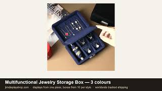 Multifunktionale Schmuckaufbewahrungsbox für Juweliergeschäfte – Organizer in Marineblau & Schwarz video