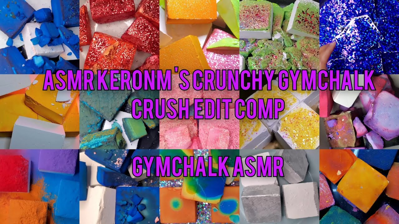 Soft & crunchy dyed, pj gymchalk crushes asmr by @KeronM | edited compilation | crunchy sound 🌞