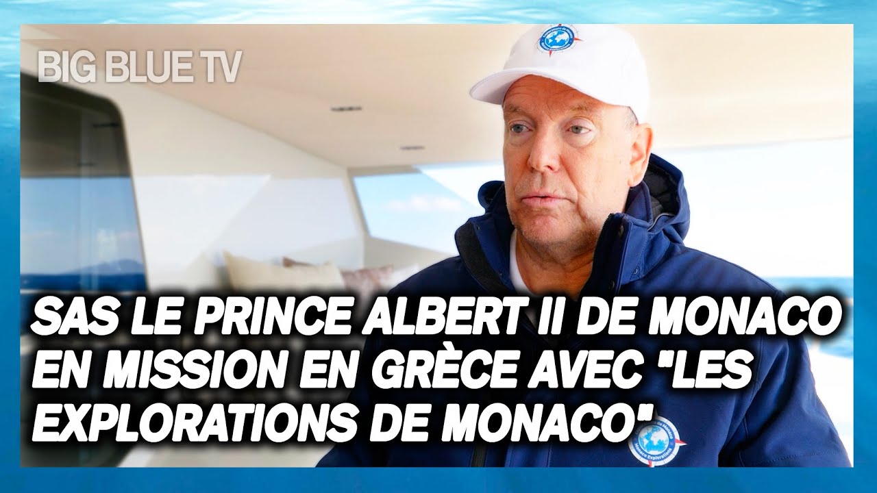 Le Prince Albert II de Monaco en méditerranée avec l'équipe des 