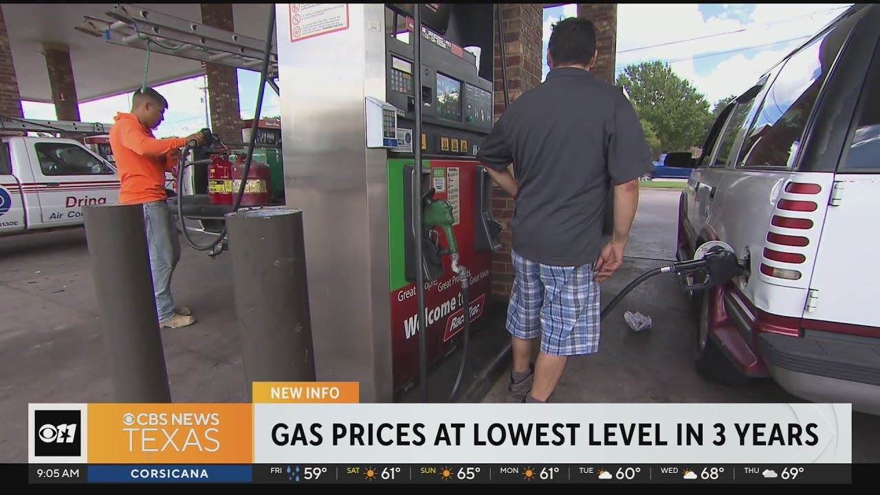 Gas prices at lowest level in 3 years - YouTube