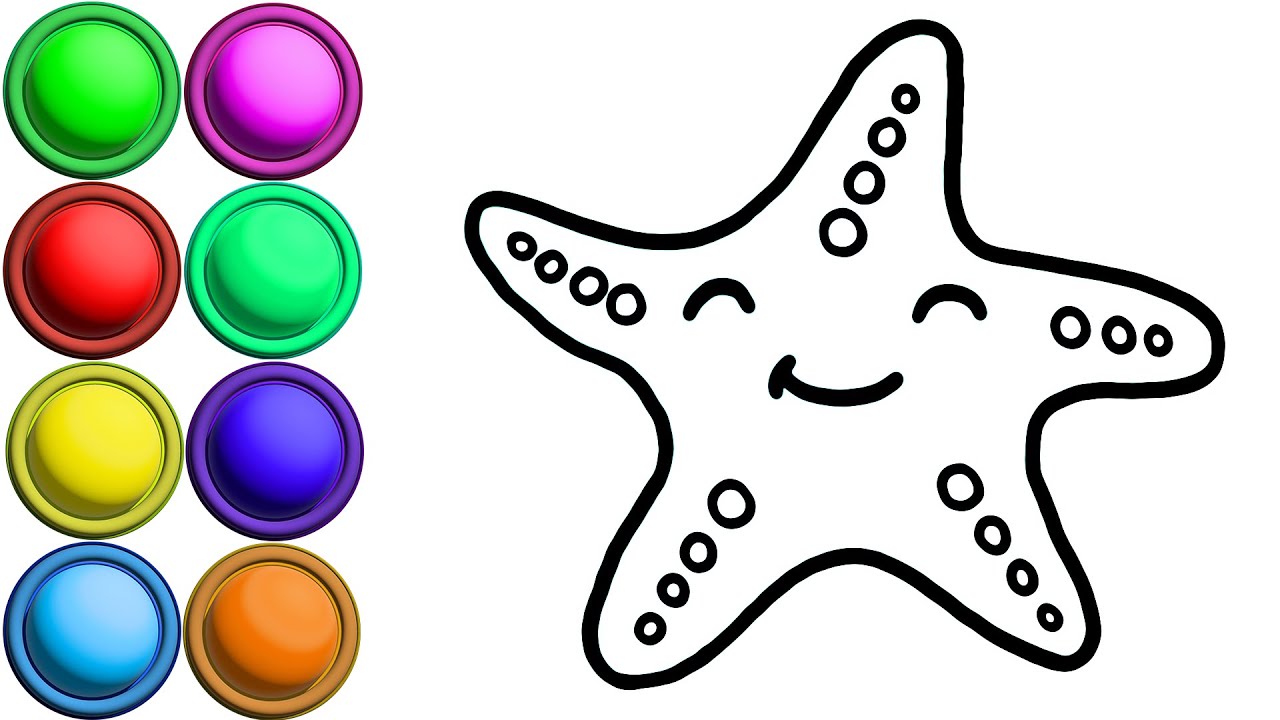 Rainbow Starfish Learn How to Drawing, Coloring for Kids and Toddlers | Best Art Colors for Children