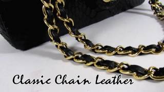 Real Python Leather with Classic Leather Chain