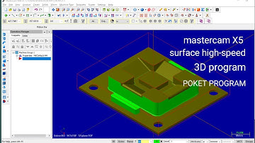 MASTERCAM X5// surface rough pocket//high-speed//counter program //surface high-speed//3d program.