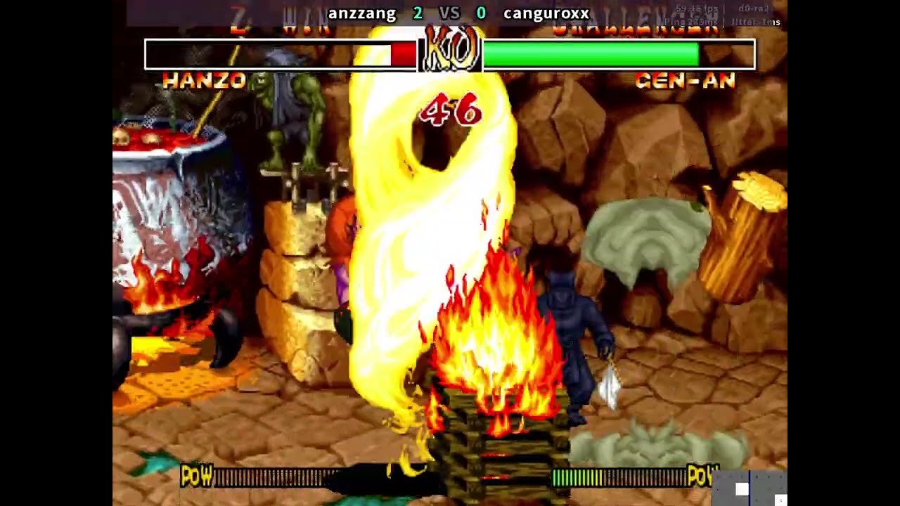 Hanzo (anzzang) vs Gen-an (canguroxx) Samurai Showdown 2 Fightcade