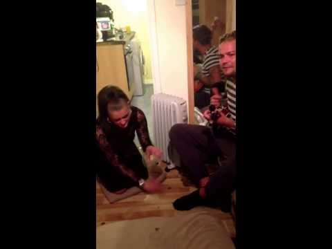 Deane Roy playing ho hay cover an mica on the plastic cup