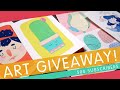 ART GIVEAWAY! 500 Subscribers Celebration | Acryla Gouache Mini Postcards