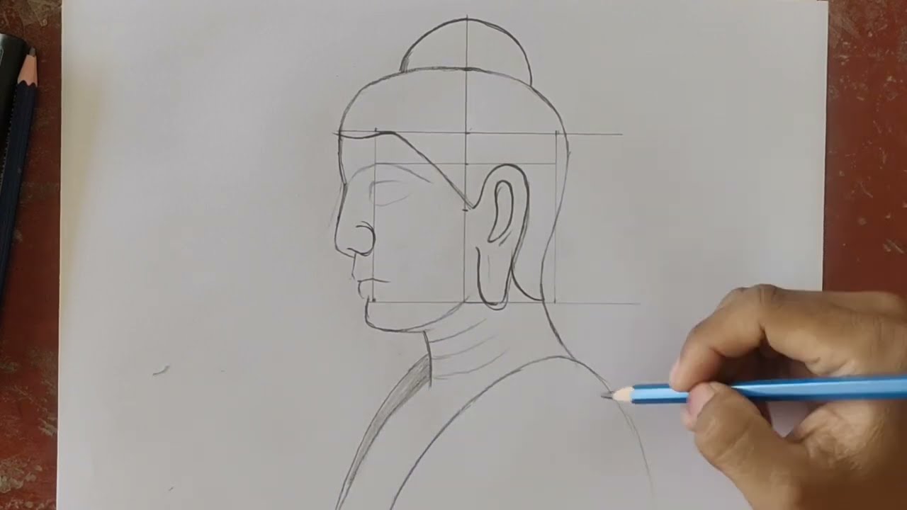 Learn to draw a Buddha with me || EamIN Cambodia painting 