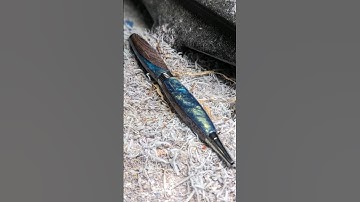 Finishing up this liveedge epoxy pen #woodturning #woodworking #lathe #epoxy #liveedge #shorts