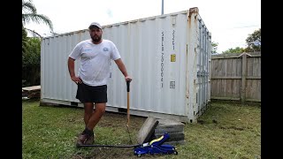 SHIPPING CONTAINER WORKSHOP   PART 1  LEVELLING